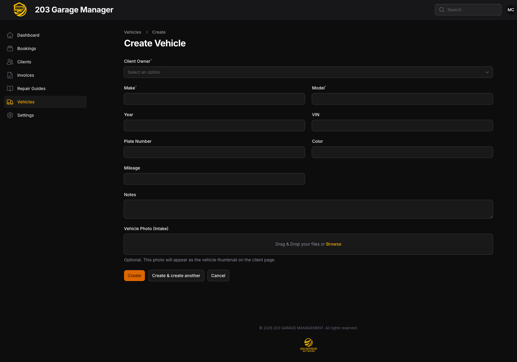 203 Garage Screenshot